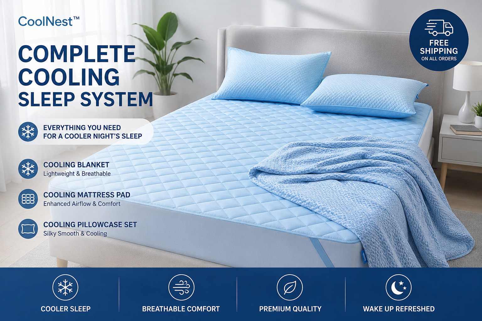 CoolNest™ Ultimate Cooling Bedding Bundle